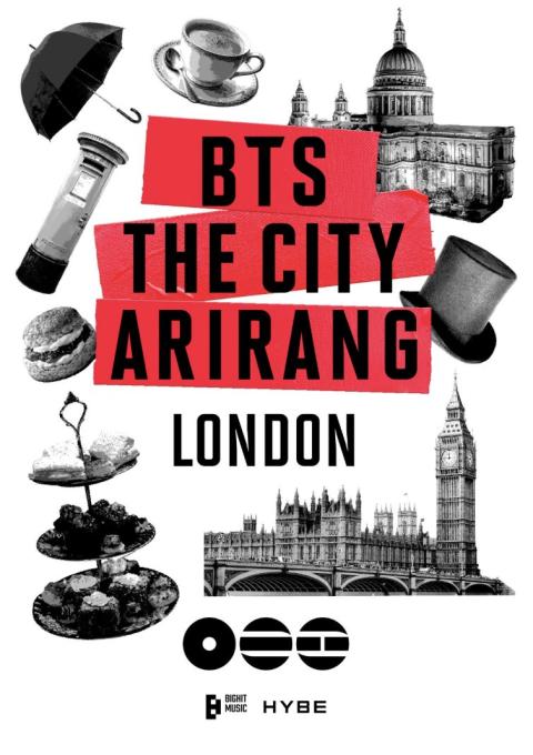 BTS ARIRANG London city pop up shops locations map timings details when Tottenham Hotspur Stadium